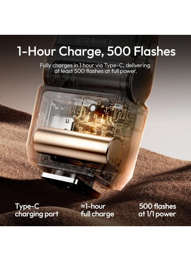 ULANZI SL03 Mini Camera Flash Unit with Video Light, GN8 6500K External Flash, 90° Adjustable Angle, Compatible with Sony/Canon/Fujifilm/Nikon SLR Cameras, Universal Single-Contact Hot Shoe Interface (with Softbox) - Image 5